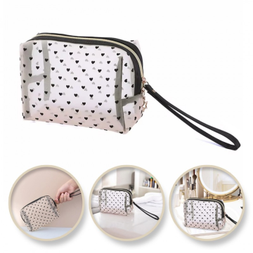 Ljubki dom Kozmetična torbica HEARTS 12x18 cm roza