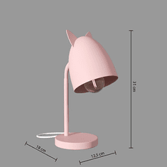 Ljubki dom Otroška namizna svetilka KITTY EARS roza