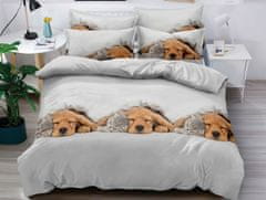Ljubki dom 3D posteljnina iz mikrovlaken PUPPY DREAMS svetlo siva Dimenzije posteljnine: 70 x 80 cm | 140 x 200 cm