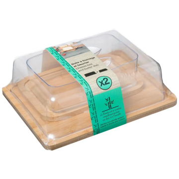 Ljubki dom Bambusovi posodici za maslo in sir CHEESE AND BUTTER BOX