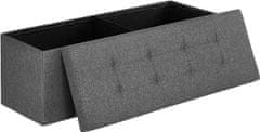 Ljubki dom Tabure z odlagalnim prostorom OTTOMAN 110x38 cm, temno siv
