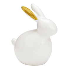 Ljubki dom Keramični zajček GILDED BUNNY 14 cm bel