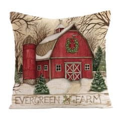 Ljubki dom Božična prevleka za blazino EVERGREEN FARM 45x45 cm, barvna