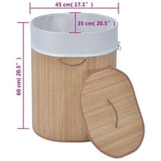 Vidaxl vidaXL Bambusova košara za perilo - ovalna, naravna barva