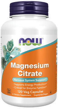 NOW Foods Magnesium Citrate - Magnezijev citrat (120 veg kapsul)