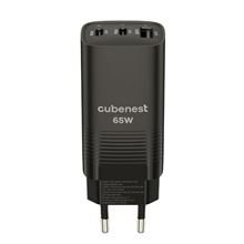 CubeNest Adapter PD GaN 65W S3D0 - črn