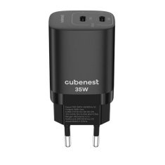 CubeNest Adapter PD GaN 35W S2D1 - črn