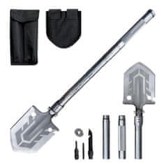 MG Folding Shovel 10in1 zložljiva lopata, srebrna
