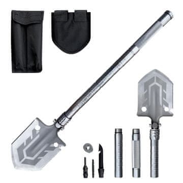 MG Folding Shovel 10in1 zložljiva lopata, srebrna
