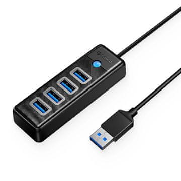 Orico PW4U-U3 HUB adapter USB - 4x USB 3.0, črna