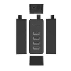 Orico W5P-U2-030 HUB adapter USB - 4x USB 2.0, črna