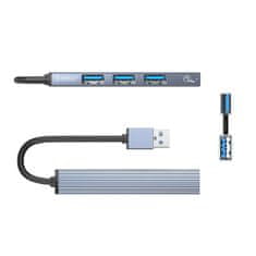 Orico AH-13 HUB adapter USB - USB 3.0 / 3x USB 2.0, siva