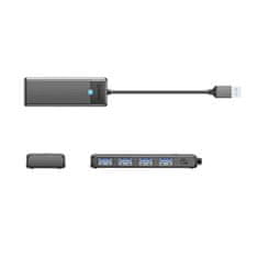 Orico PAPW4A-C3 HUB adapter USB - 4x USB 3.0, črna