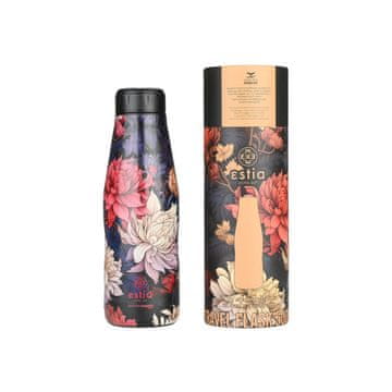 ESTIA HOME ART Midnight Blossom izolirana potovalna steklenica, 500ml