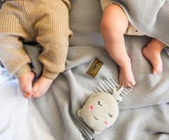 MoMi MoMi HUG otroška odeja, kakovostna tkanina, varna za kožo, 50% bombaž, 50% bambus, 110x80cm, bež