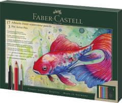 Faber-Castell Akvarelne barvice A.Dürer set 17+3 Pitt Pen flomastri