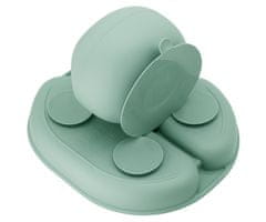 MoMi MoMi AMI otroški jedilni komplet, 5v1, silikonski, posoda, pladenj, skodelica, pribor, slinček, zelen