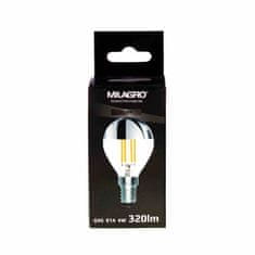 shumee LED žarnica z nitko 4W G45 E14 2700K ZGORAJ SREBRNA