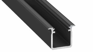 shumee ČRNI ALUMINIJASTI PROFIL TIP G 1m + MLEČNI SEBUNAR
