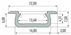shumee ČRNI ALUMINIJASTI PROFIL TIP Z 1m + MLEČNI SEBUNAR