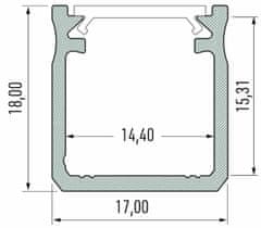 shumee ČRNI ALUMINIJASTI PROFIL TIP Y 1m + MLEČNI SEBUNAR