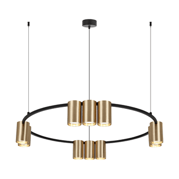 shumee Viseča svetilka (okrogla) GENESIS BLACK GOLD 10xGU10
