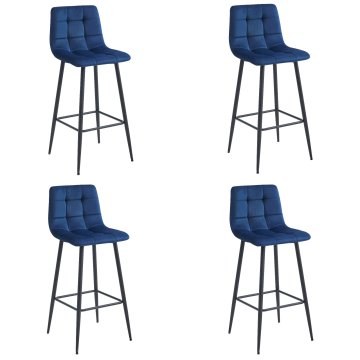 shumee ARCETO stolček - temno moder žamet / črne noge x 4