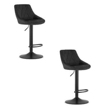 shumee Kast stolček - črn žamet / črno podnožje x 2