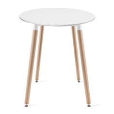 shumee KAMI Okrogla miza 60 cm - bela / naravne noge