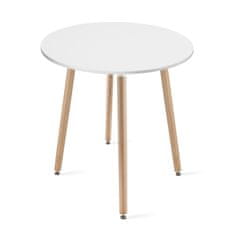 shumee KAMI Okrogla miza 60 cm - bela / naravne noge