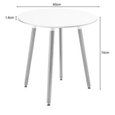 shumee KAMI Okrogla miza 60 cm - bela / naravne noge