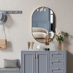 Ljubki dom Ovalno stensko ogledalo OLVANI 80x40 cm s črnim okvirjem