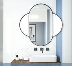 Ljubki dom Ovalno stensko ogledalo OLVANI 80x40 cm s črnim okvirjem