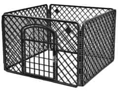 shumee Pasji ograd 90x90x60cm črne barve