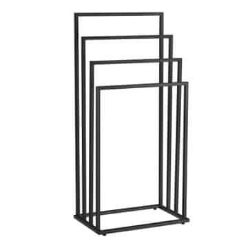 Ljubki dom LINESTRO kovinski stojalo za brisače s 4 kraki 93x45 cm, črne barve