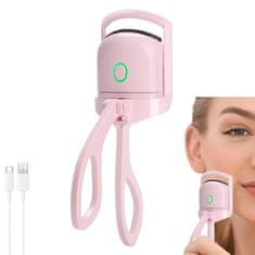 FRILLA® USB polnilni grelni kodralnik trepalnic | GLAMCURLI Roza