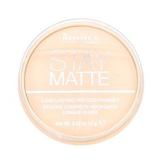 Rimmel Stay Matte dolgoobstojen kompakten puder 14 g Odtenek 001 transparent