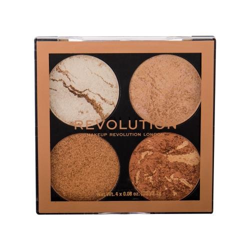 Makeup Revolution Cheek Kit paletka visoko pigmentiranih osvetljevalecv in bronzerjev 8.8 g