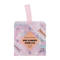 Makeup Revolution Mini Shimmer Bomb Duo Set glos za ustnice Shimmer Bomb 1,4 ml Sparkle Pink + glos za ustnice Shimmer Bomb 1,4 ml Glistening Gold