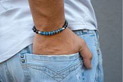 Zapestnica iz perl iz oniksa, apatita in hematita MINK144/20