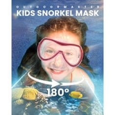 Outdoor master Otroški Komplet za Snorklanje: Maska, Dihalka in Plavuti, roza, 27-31