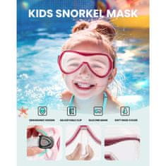 Outdoor master Otroški Komplet za Snorklanje: Maska, Dihalka in Plavuti, roza, 27-31