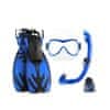 Outdoor master Otroški Komplet za Snorklanje: Maska, Dihalka in Plavuti, moder, 32-37