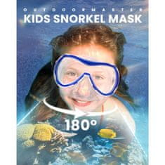 Outdoor master Otroški Komplet za Snorklanje: Maska, Dihalka in Plavuti, moder, 32-37