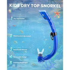 Outdoor master Otroški Komplet za Snorklanje: Maska, Dihalka in Plavuti, moder, 32-37