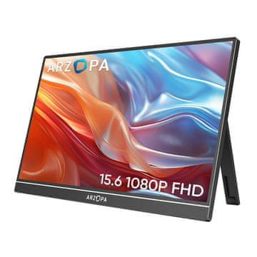 Arzopa Prenosni monitor 39,6 cm (15,6) A1 1920x1080 60Hz IPS 6ms Mini-HDMI 2xUSB-C Zvočniki NTSC45%