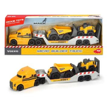 Dickie tovornjak Mack + 2 gradbeni vozili Volvo (203725005)