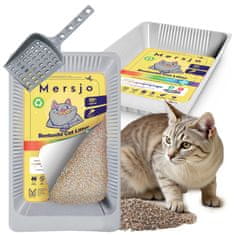 Mersjo Kotiček za enkratno uporabo, bentonitna mačja stelja PH CONTROL s koritom 2,7 l + zajemalka