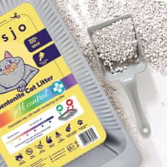 Mersjo Kotiček za enkratno uporabo, bentonitna mačja stelja PH CONTROL s koritom 2,7 l + zajemalka
