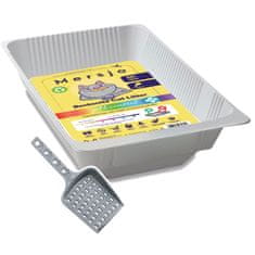 Mersjo Kotiček za enkratno uporabo, bentonitna mačja stelja PH CONTROL s koritom 2,7 l + zajemalka